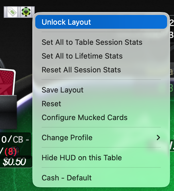 PT4 HUD Options menu