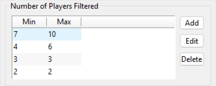 HUD Options - Number of Players Filtered