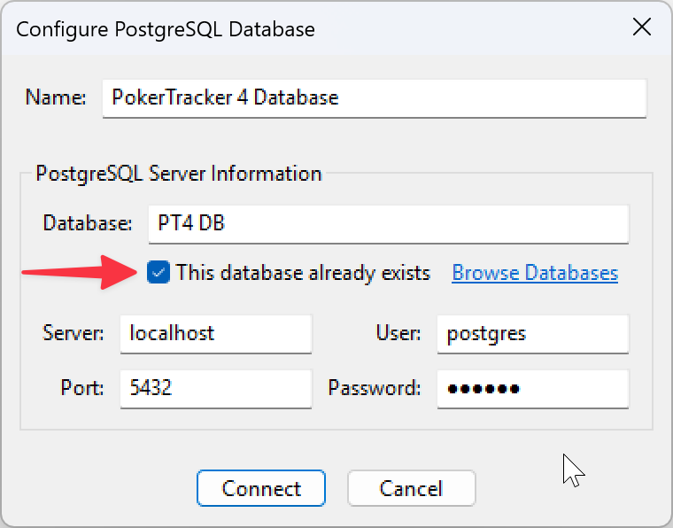 Using Existing Poker Tracker 4 Database