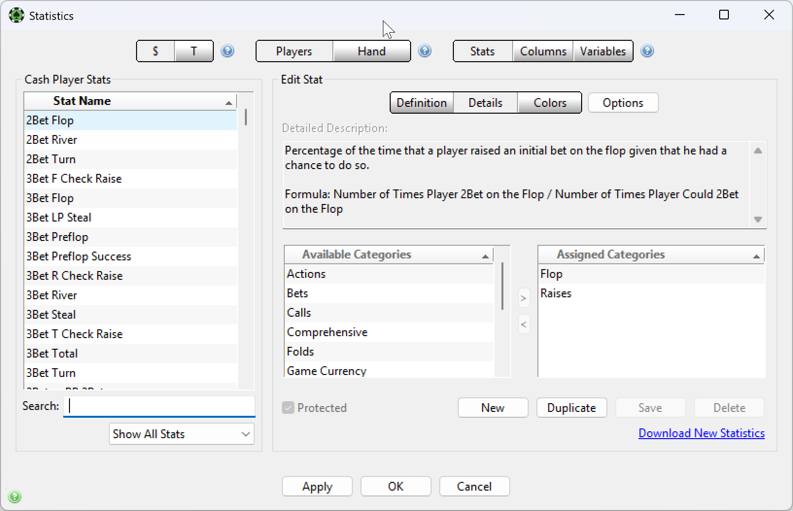 PT4 Stat Editor window