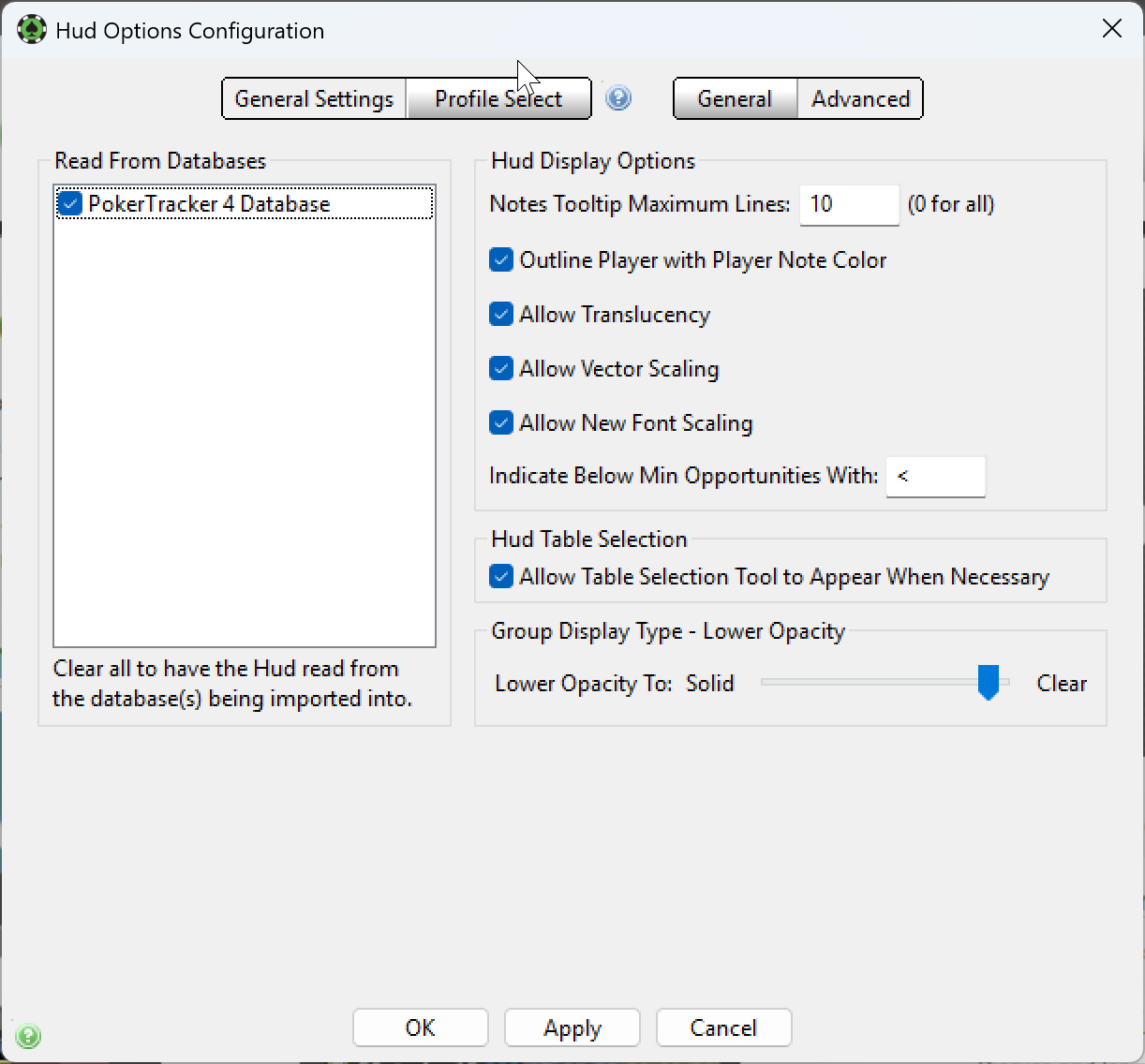 Hud Options - Advanced Options