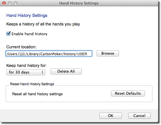 Merge Hand History Settings