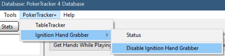 Disable Ignition Hand Grabber menu item