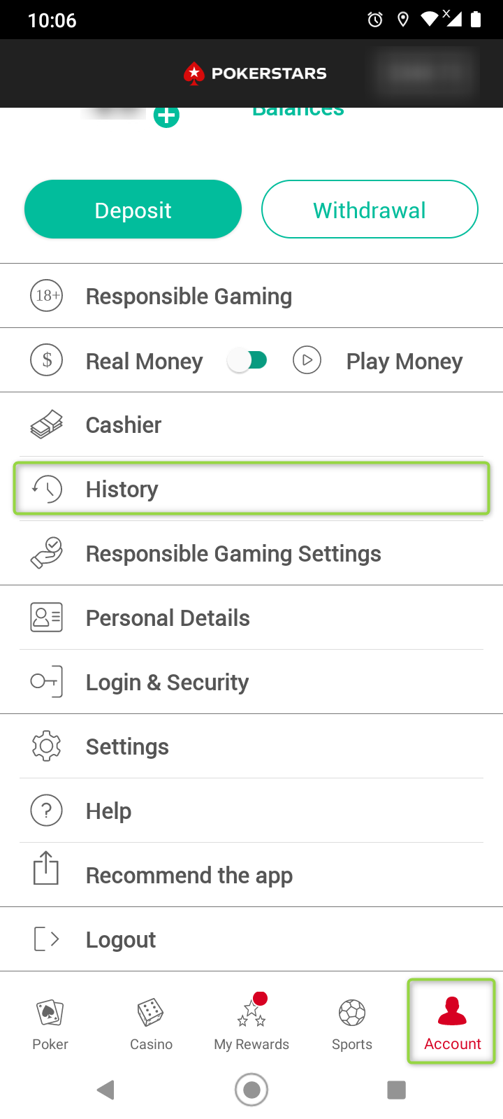 PokerStars Account