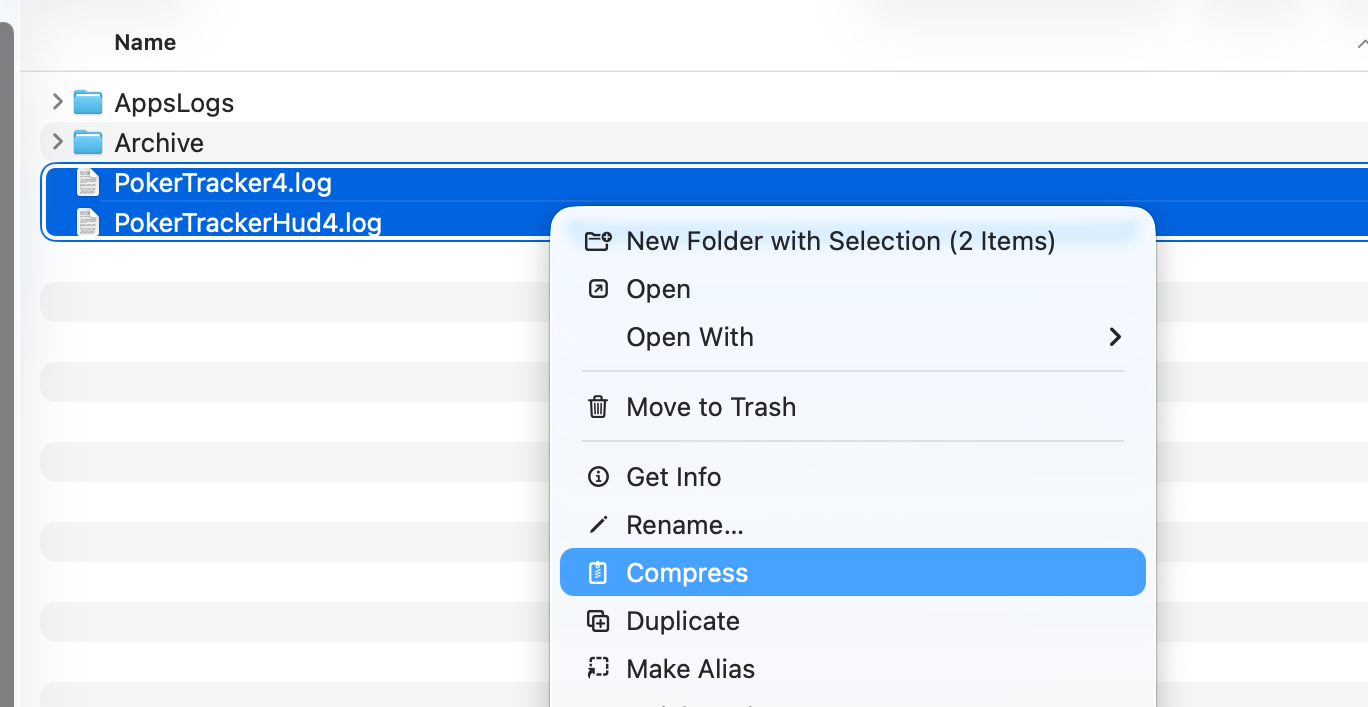 macOS Compress Files