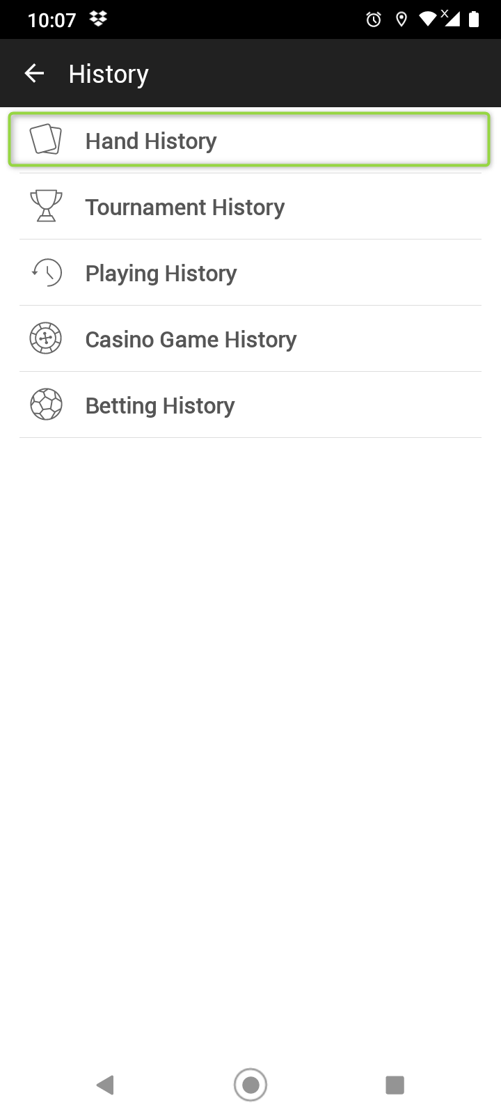 PokerStars Account - History