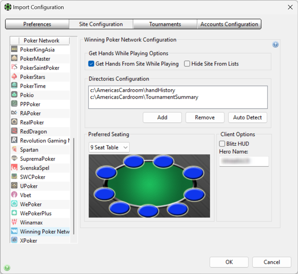 Winning Poker Network Configuration
