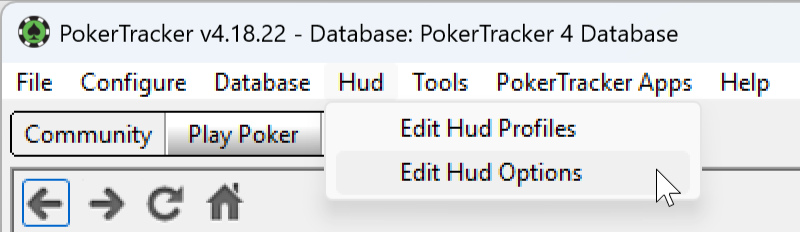 HUD Options Configuration window