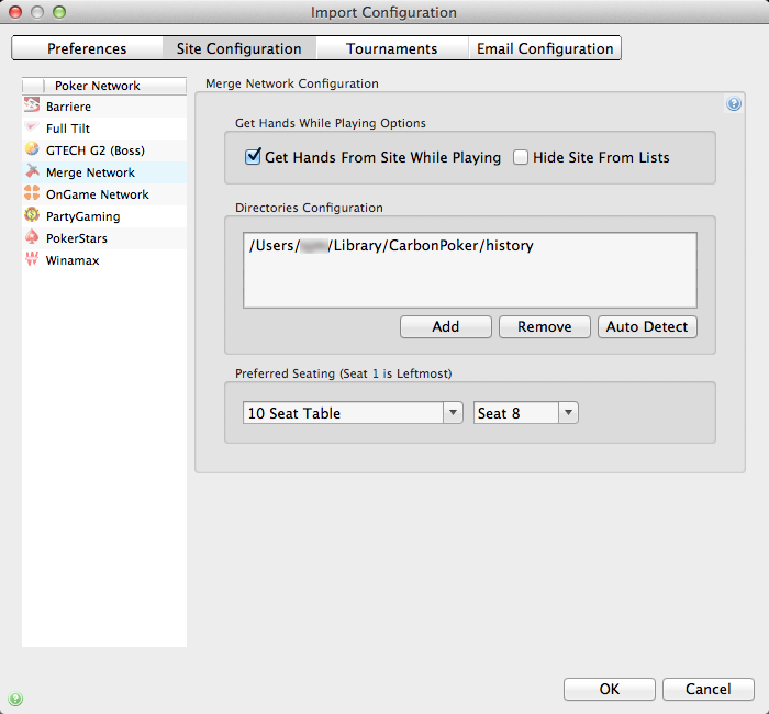 Merge Site Configuration