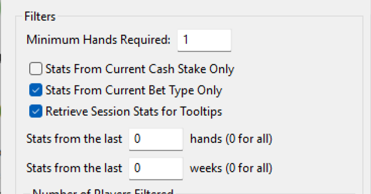 HUD Options - Number of Players Filtered